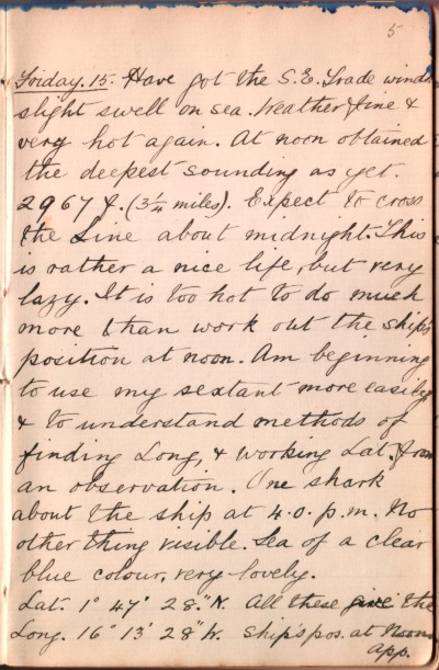 15 November 1889 journal entry